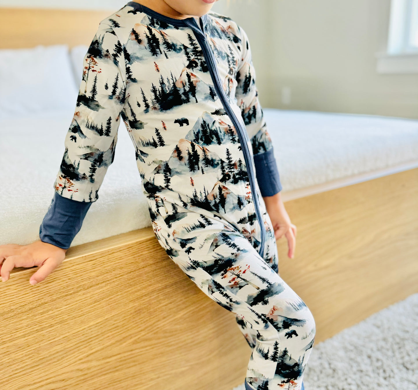 Alaskan Mountains Boys Bamboo Baby Pajamas