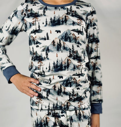 Alaskan Mountains 2 Piece Boys Pajama Set