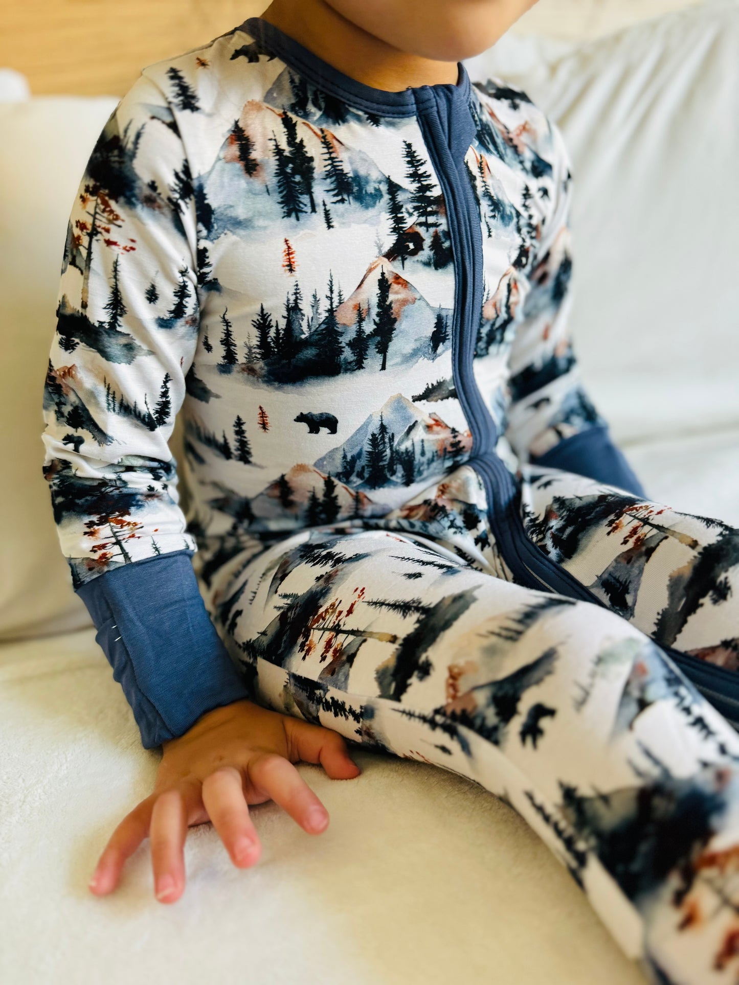 Alaskan Mountains Boys Bamboo Baby Pajamas