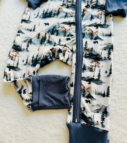 Alaskan Mountains Boys Bamboo Baby Pajamas