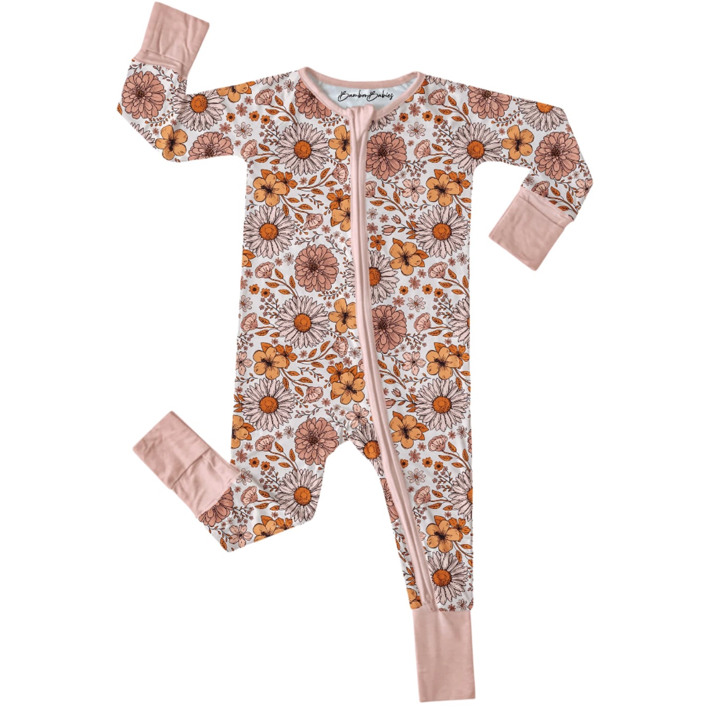 Pre-Order Botanical Beauties Girls Bamboo Baby 2 Way Zip Romper