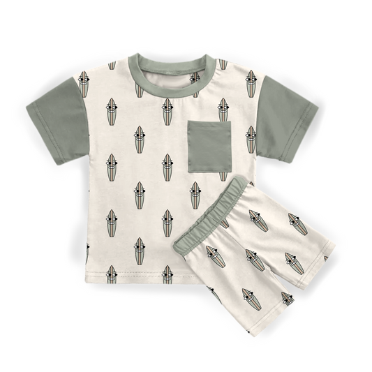 Board Buggies Boys 2 Piece T-shirt and Shorts Bamboo Daywear Set