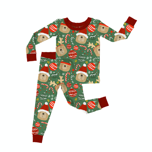 Pre-Order Christmas Bears Neutral Bamboo Pajamas Set