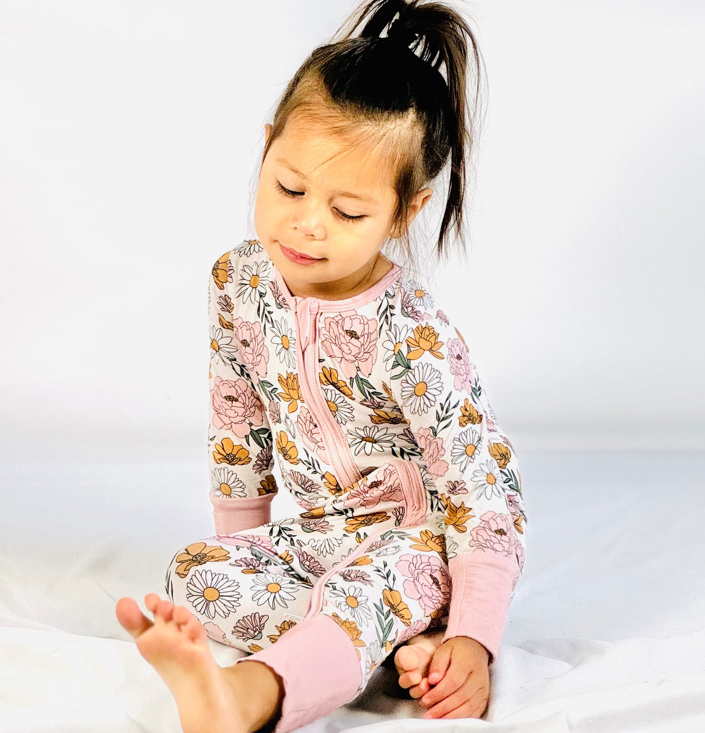 Sunkissed Florals Girls Bamboo Baby Zippies