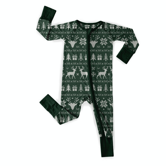 Christmas Trees Boys Girls Bamboo Baby Pajamas