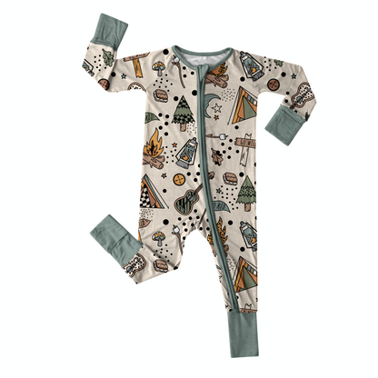 S'mores Adventures  Boys Bamboo Baby Zippies