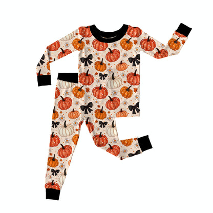 Pumpkin Sprinkles 2 Piece SetBamboo Zippy Baby Pajamas, Baby Bamboo Baby Sleepers, Summer Bamboo Sleeper, Boho Baby Pajamas, Bamboo Pajamas