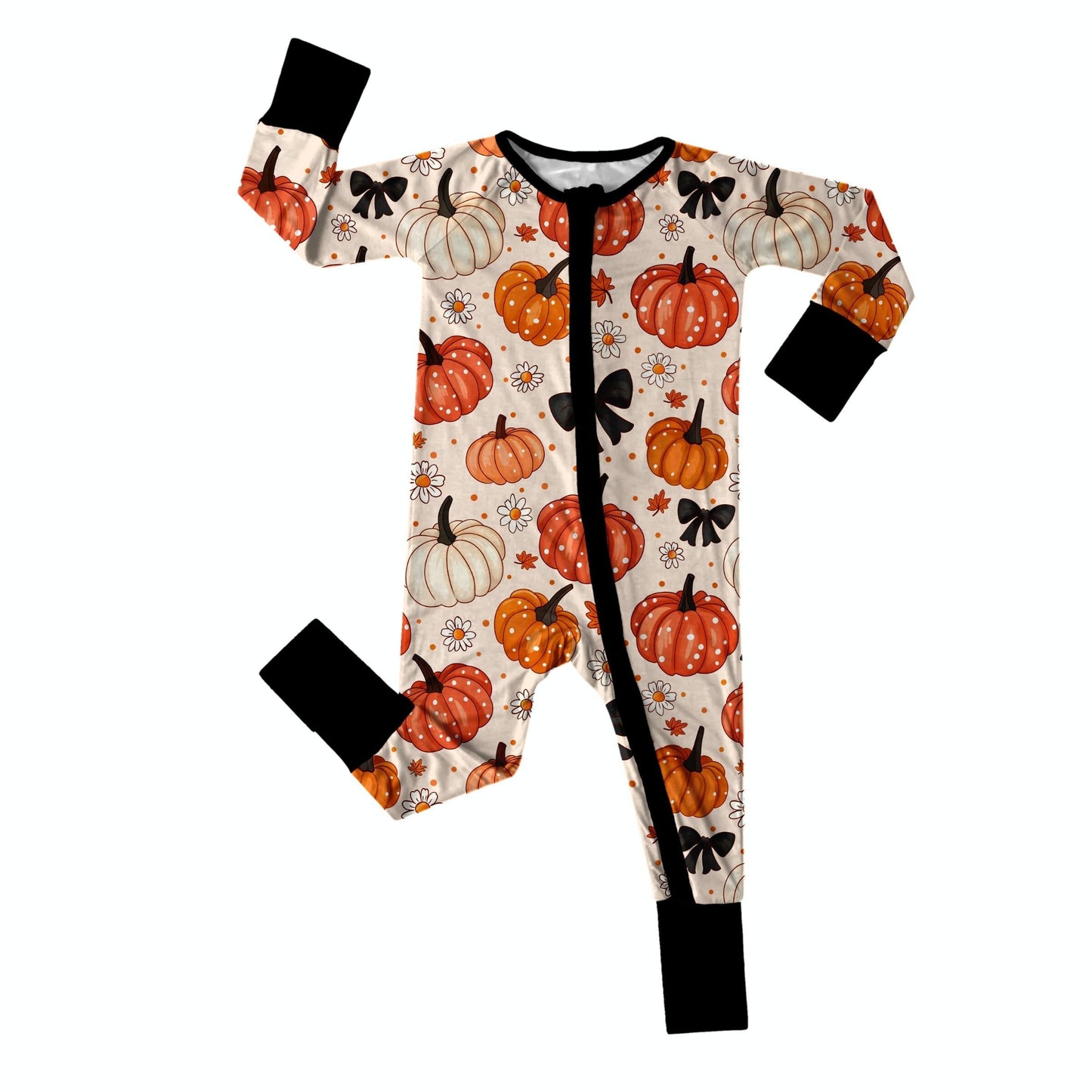 Pumpkin Sprinkles Bamboo Zippy Baby Pajamas, Baby Bamboo Baby Sleepers, Summer Bamboo Sleeper, Boho Baby Pajamas, Bamboo Pajamas